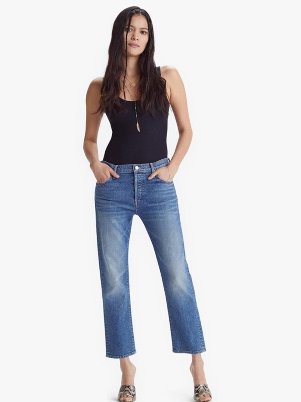 AGOLDE Riley High Rise Straight Crop Jeans Size 32 Light Wash Raw Hem